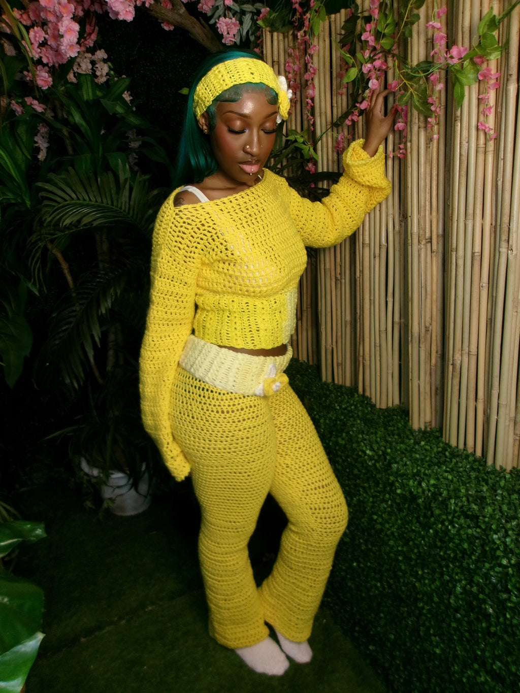 Orchid Foldover Lounge Set - Baby Yellow