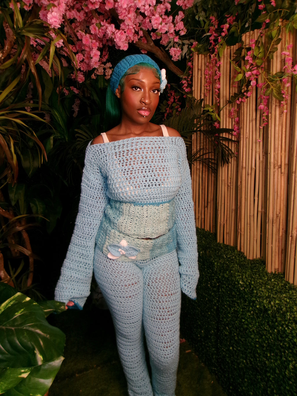 Orchid Foldover Lounge Set - Baby Blue